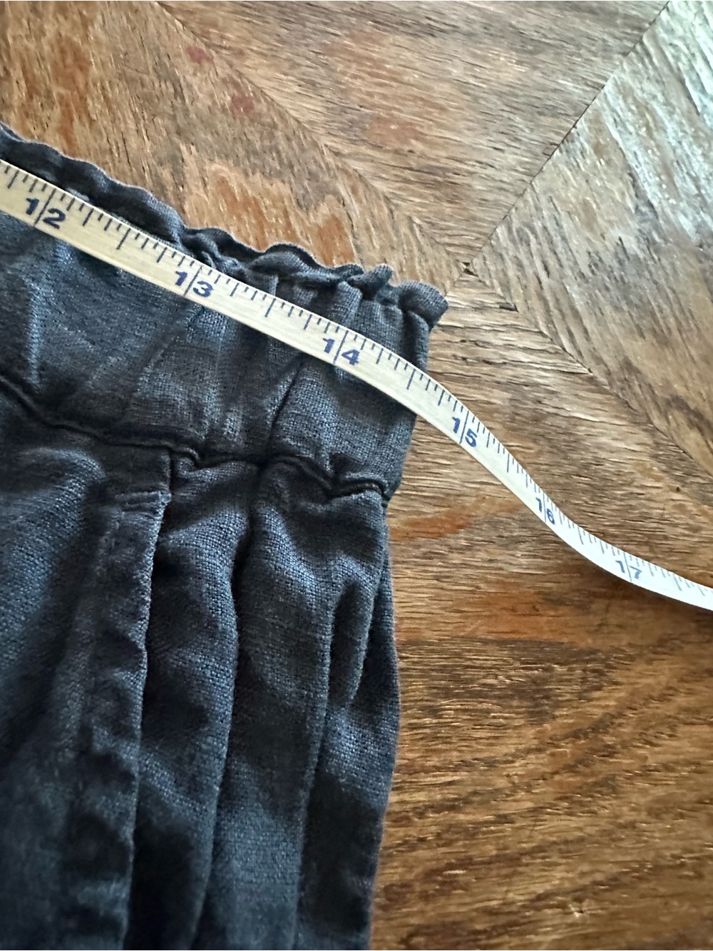 Faherty linen Navy Wide-Leg Elastic Waist Pants women medium - Picture 7 of 8